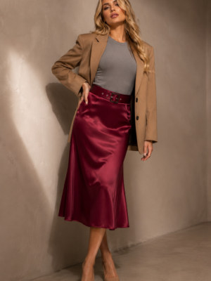 FALDA MIDI SATIN