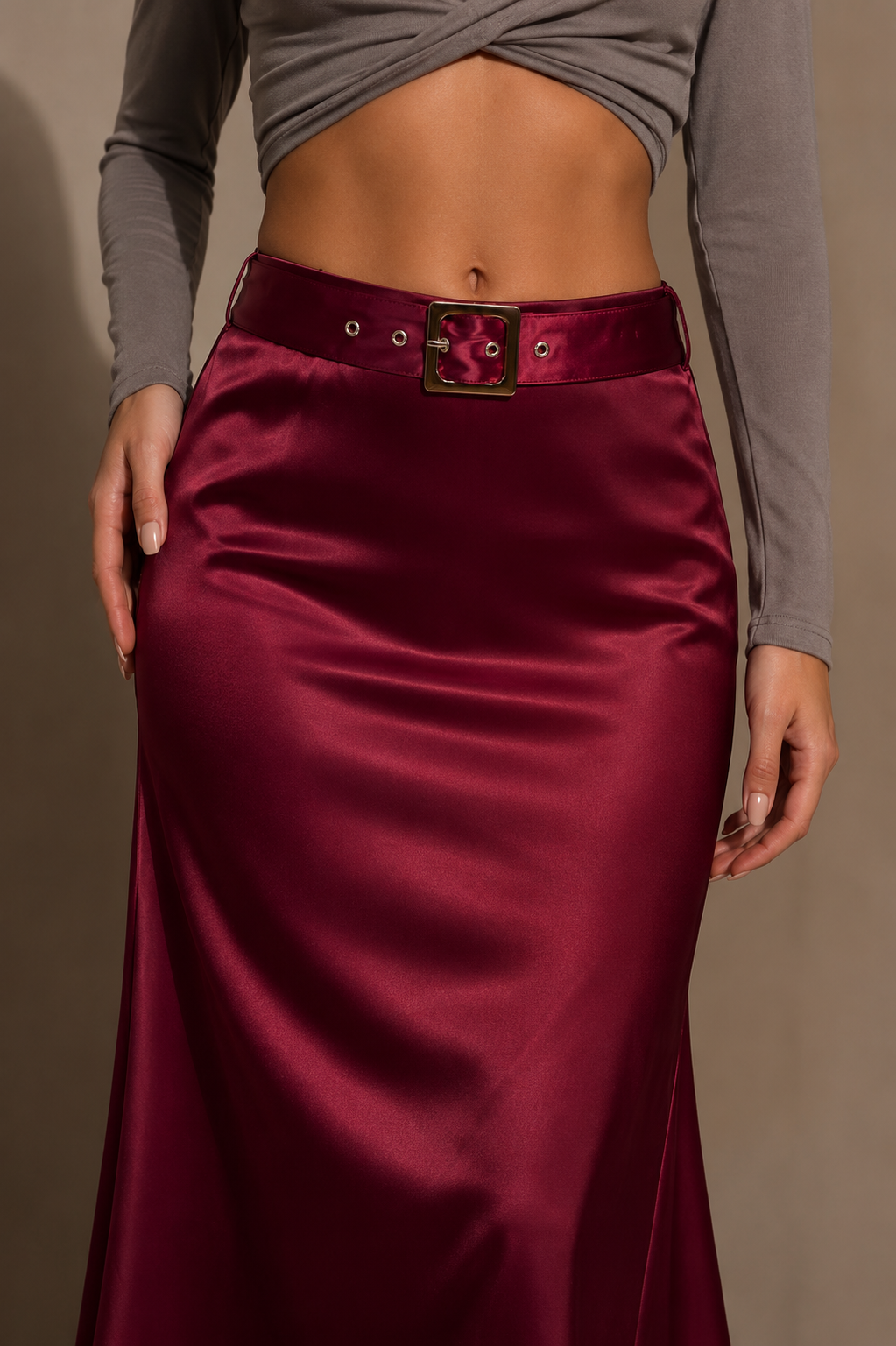 FALDA MIDI SATIN - Imagen 3